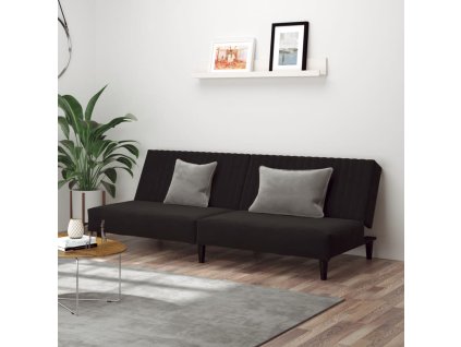 vidaXL 2místná rozkládací pohovka černá samet