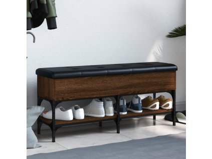 vidaXL Lavice s botníkem hnědý dub 102 x 32 x 45 cm kompozitní dřevo