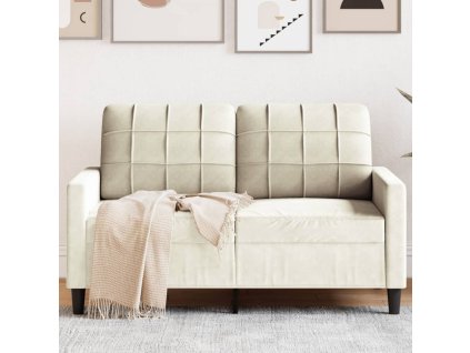 vidaXL 2místná pohovka krémová 120 cm samet