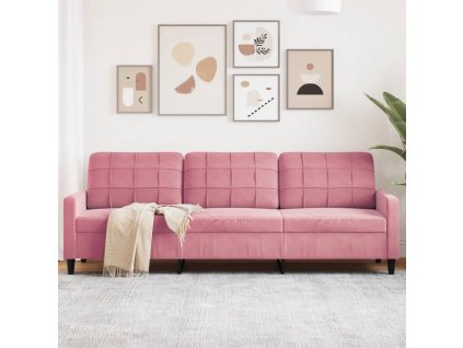 vidaXL 3místná pohovka růžová 210 cm samet