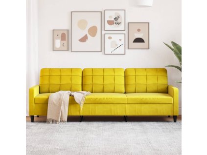 vidaXL 3místná pohovka žlutá 210 cm samet