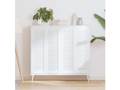 vidaXL Skříňové dveře Louvred Design 4 ks Bílá 99x29,5 cm