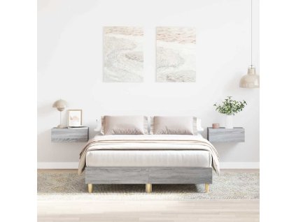 vidaXL Rám postele bez matrace Šedá Sonoma Dřevěné konstrukce