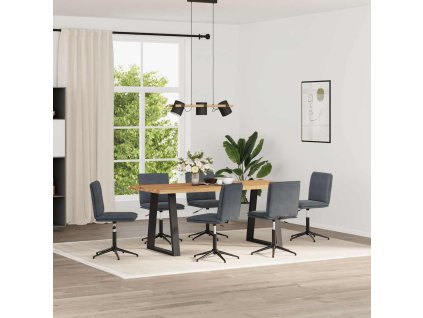 vidaXL Jídelní židle 6 ks tmavě šedé samet