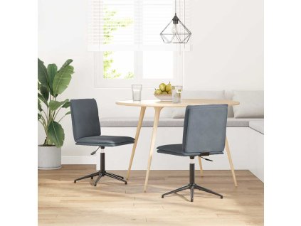 vidaXL Jídelní židle 2 ks tmavě šedé samet