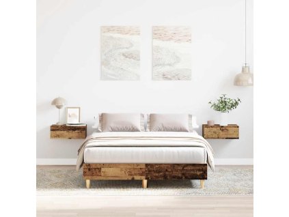 vidaXL Rám postele bez matrace Staré dřevo 135x190 cm kompozitní dřevo