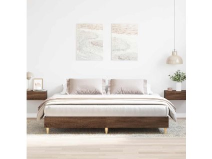 vidaXL Rám postele bez matrace Hnědý dub 200x200 cm kompozitní dřevo