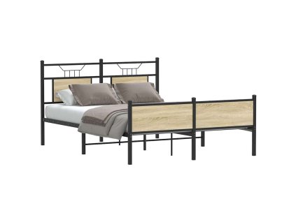 vidaXL Rám postele bez matrace dub sonoma 137x190 cm kompozitní dřevo