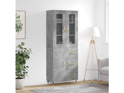 vidaXL Skříň highboard betonově šedá 69,5x34x180 cm kompozitní dřevo
