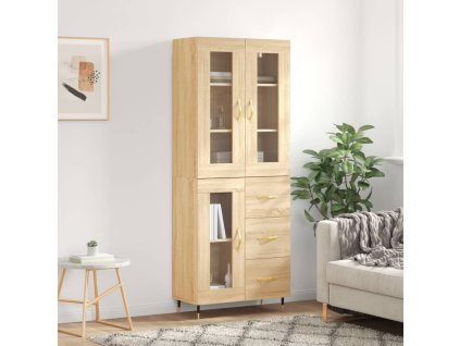 vidaXL Skříň highboard dub sonoma 69,5 x 34 x 180 cm kompozitní dřevo