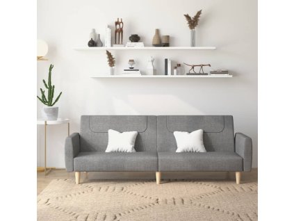 vidaXL 2místná rozkládací pohovka světle šedá textil