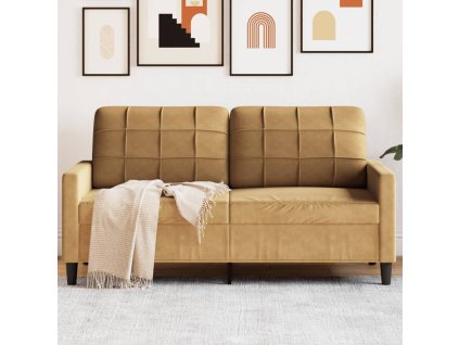 vidaXL 2místná pohovka hnědá 140 cm samet