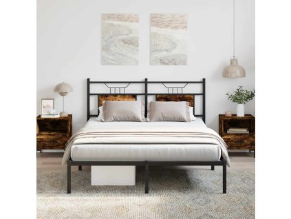 vidaXL Rám postele bez matrace kouřový dub 140x190 cm kompozitní dřevo