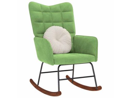 vidaXL Houpací židle světle zelená samet