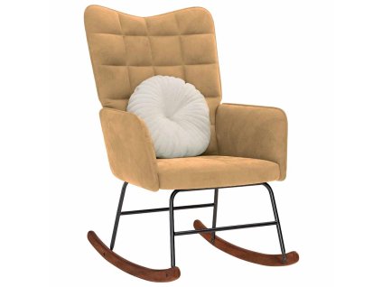 vidaXL Houpací křeslo hnědé samet