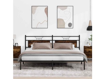 vidaXL Rám postele bez matrace kouřový dub 193x201 cm kompozitní dřevo