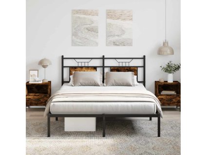 vidaXL Rám postele bez matrace kouřový dub 137x190 cm kompozitní dřevo