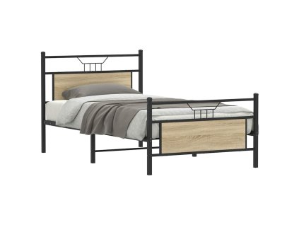 vidaXL Rám postele bez matrace dub sonoma 100x190 cm kompozitní dřevo