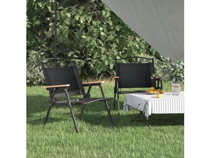 vidaXL Kempingové židle 2 ks černé 54 x 43 x 59 cm oxfordská látka