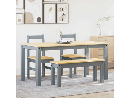 vidaXL Jídelní set ze 4 kusů "Panama" Grey Borovicový masiv