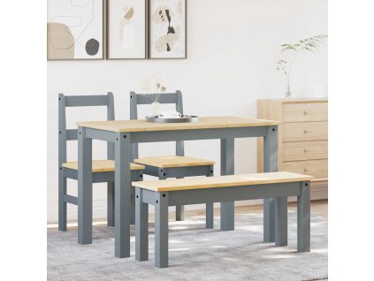 vidaXL Jídelní set ze 4 kusů "Panama" Grey Borovicový masiv