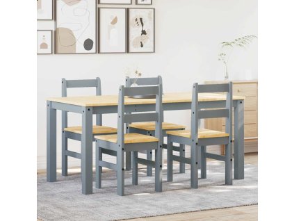 vidaXL Jídelní set ze 5 kusů "Panama" Grey Borovicový masiv