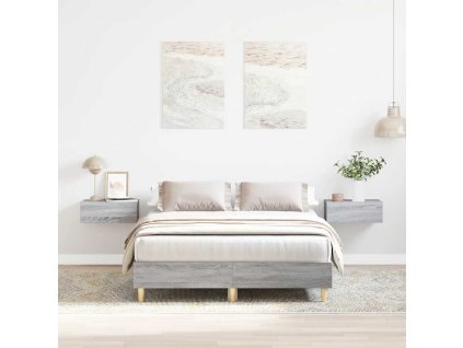 vidaXL Rám postele bez matrace šedý sonoma Dřevěné konstrukce