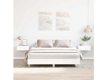vidaXL Rám postele bez matrace bílý 140x200 cm Dřevěné konstrukce