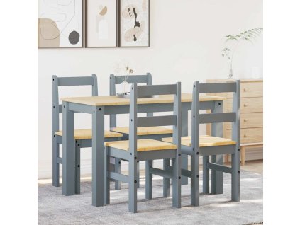 vidaXL Jídelní set ze 5 kusů "Panama" Grey Borovicový masiv