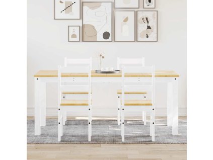 vidaXL Jídelní set ze 5 kusů "Panama" Bílé masivní dřevo borovice