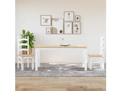 vidaXL Jídelní set ze 3 kusů "Panama" Bílé masivní dřevo borovice