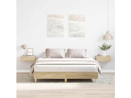 vidaXL Rám postele bez matrace Dub Sonoma 140x200cm Dřevěné konstrukce