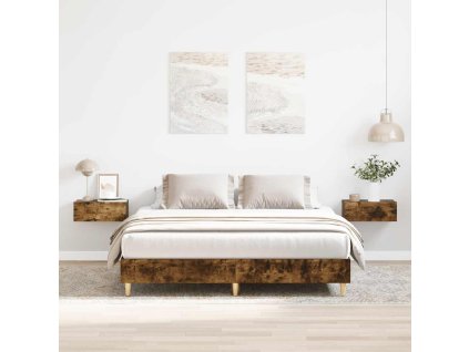 vidaXL Rám postele bez matrace kouřový dub Engineered Wood