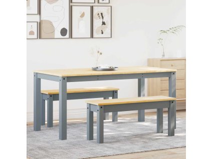 vidaXL Jídelní set ze 3 kusů "Panama" Grey Borovicový masiv