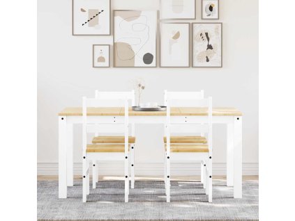 vidaXL Jídelní set ze 5 kusů "Panama" Bílé masivní dřevo borovice