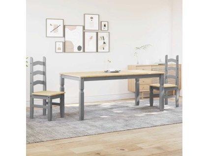 vidaXL Jídelní set ze 3 kusů "Panama" Grey Borovicový masiv