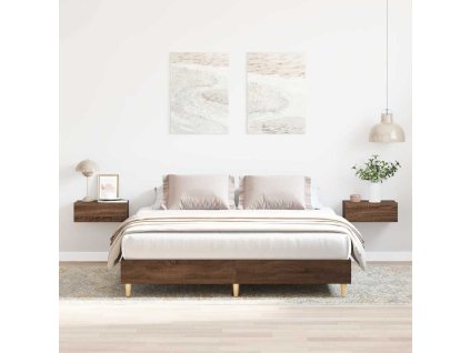 vidaXL Rám postele bez matrace Hnědý dub 140x200 cm Dřevěné konstrukce