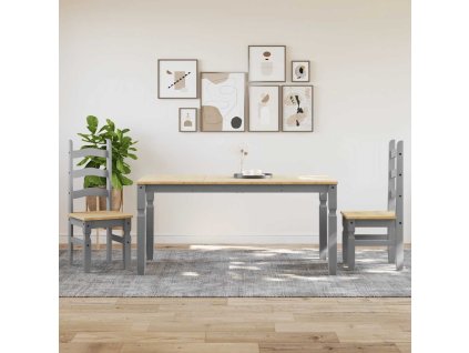 vidaXL Jídelní set ze 3 kusů "Panama" Grey Borovicový masiv