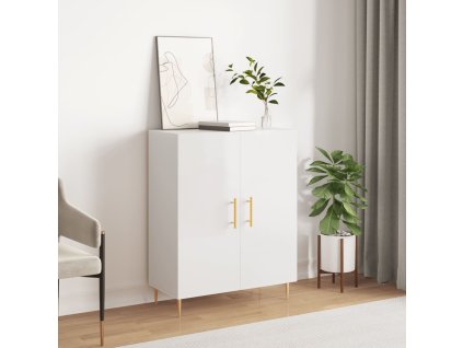 vidaXL Příborník bílý s vysokým leskem 69,5x34x90 cm kompozitní dřevo