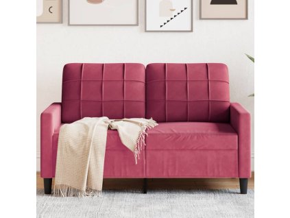 vidaXL 2místná pohovka vínová 120 cm samet