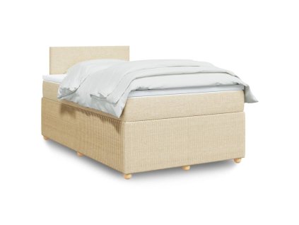 vidaXL Box spring postel s matrací krémová 120x200 cm textil