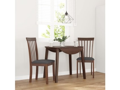 vidaXL Jídelní židle s polštáři 2 ks Hnědá masivní dřevěná guma