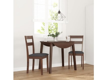 vidaXL Jídelní židle s polštáři 2 ks Hnědá masivní dřevěná guma