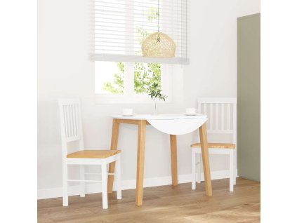 vidaXL Jídelní židle 2 ks bílé masivní dřevo gumové