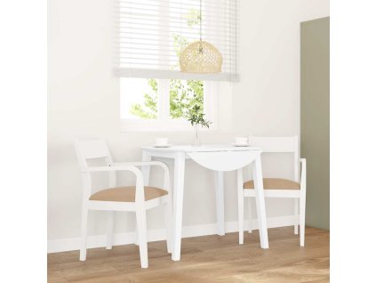 vidaXL Jídelní židle s polštáři 2 ks bílé masivní dřevo gumové