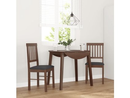 vidaXL Jídelní židle s polštáři 2 ks Hnědá masivní dřevěná guma