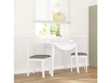 vidaXL Jídelní židle s polštáři 2 ks bílé masivní dřevo gumové