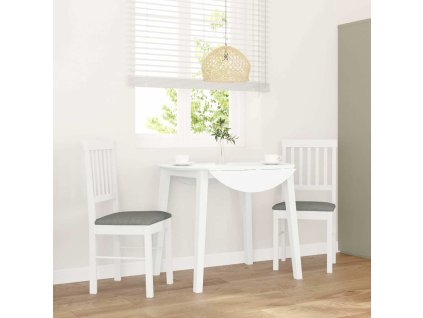 vidaXL Jídelní židle s polštáři 2 ks bílé masivní dřevo gumové