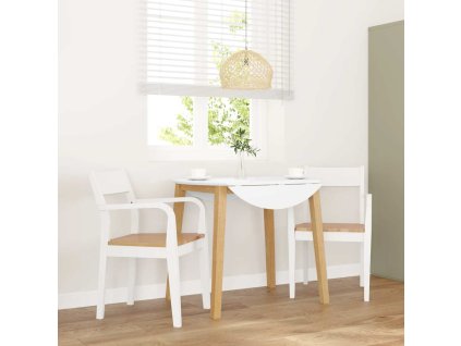 vidaXL Jídelní židle 2 ks bílé masivní dřevo gumové