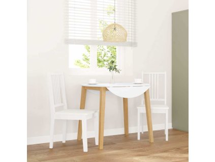 vidaXL Jídelní židle 2 ks bílé masivní dřevo gumové